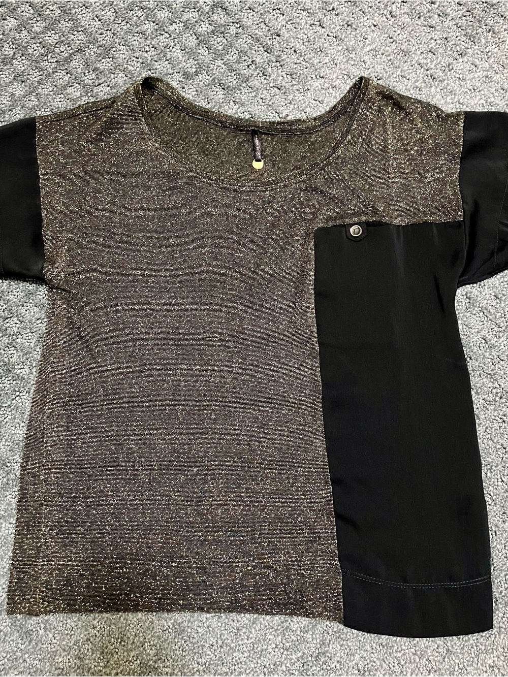 Vintage Maria Filo Brazil Black and Gold Metallic Knit Top